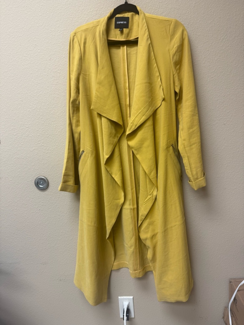Express Mustard Yellow Lightweight Drape Jacket 🧥